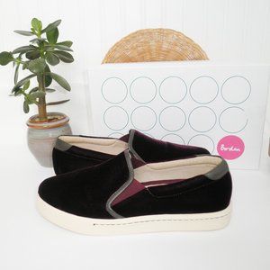 Boden Burgundy Velvet Slip On Sneakers in BOX 8.5